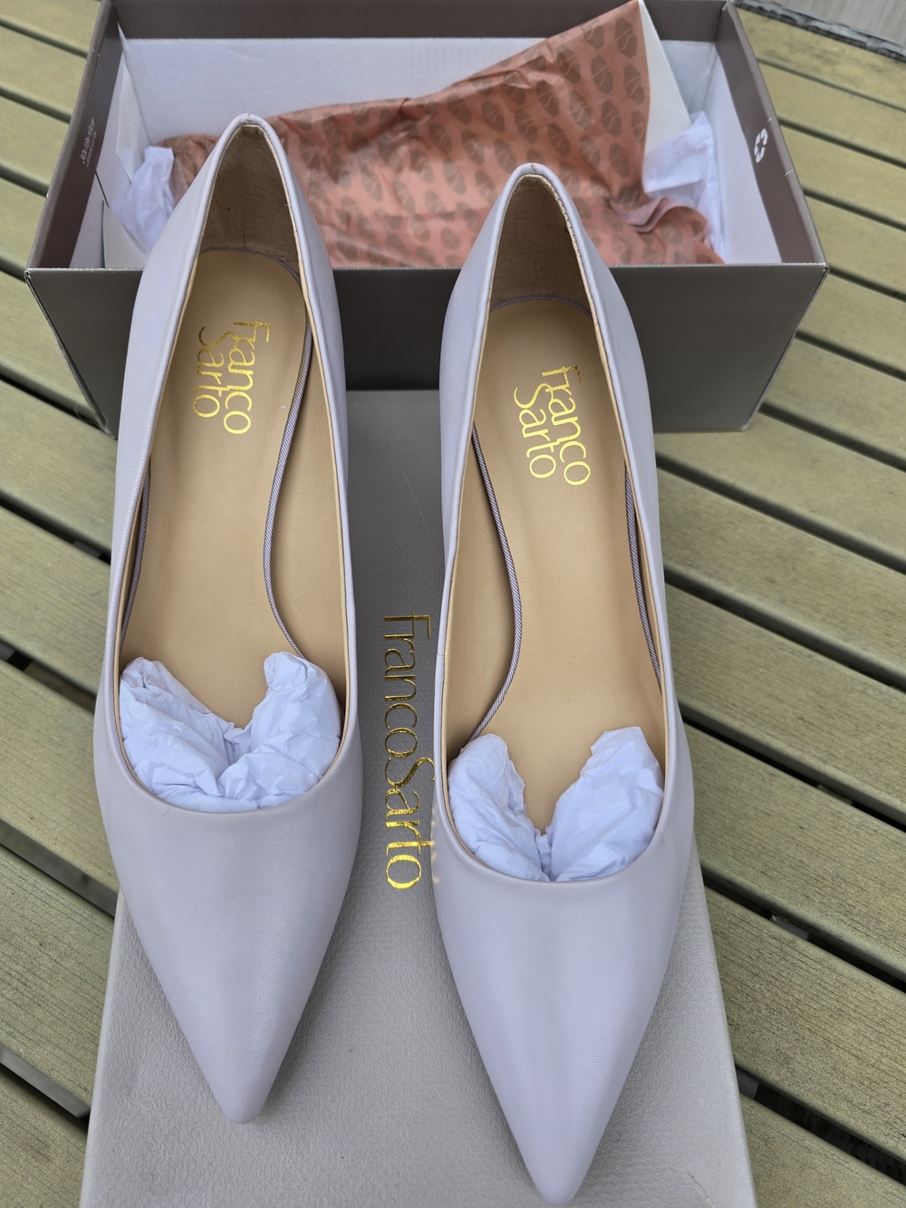Franco Sarto L-Tudor Lilac Leather Pointed Toe Pumps 9M NWOT